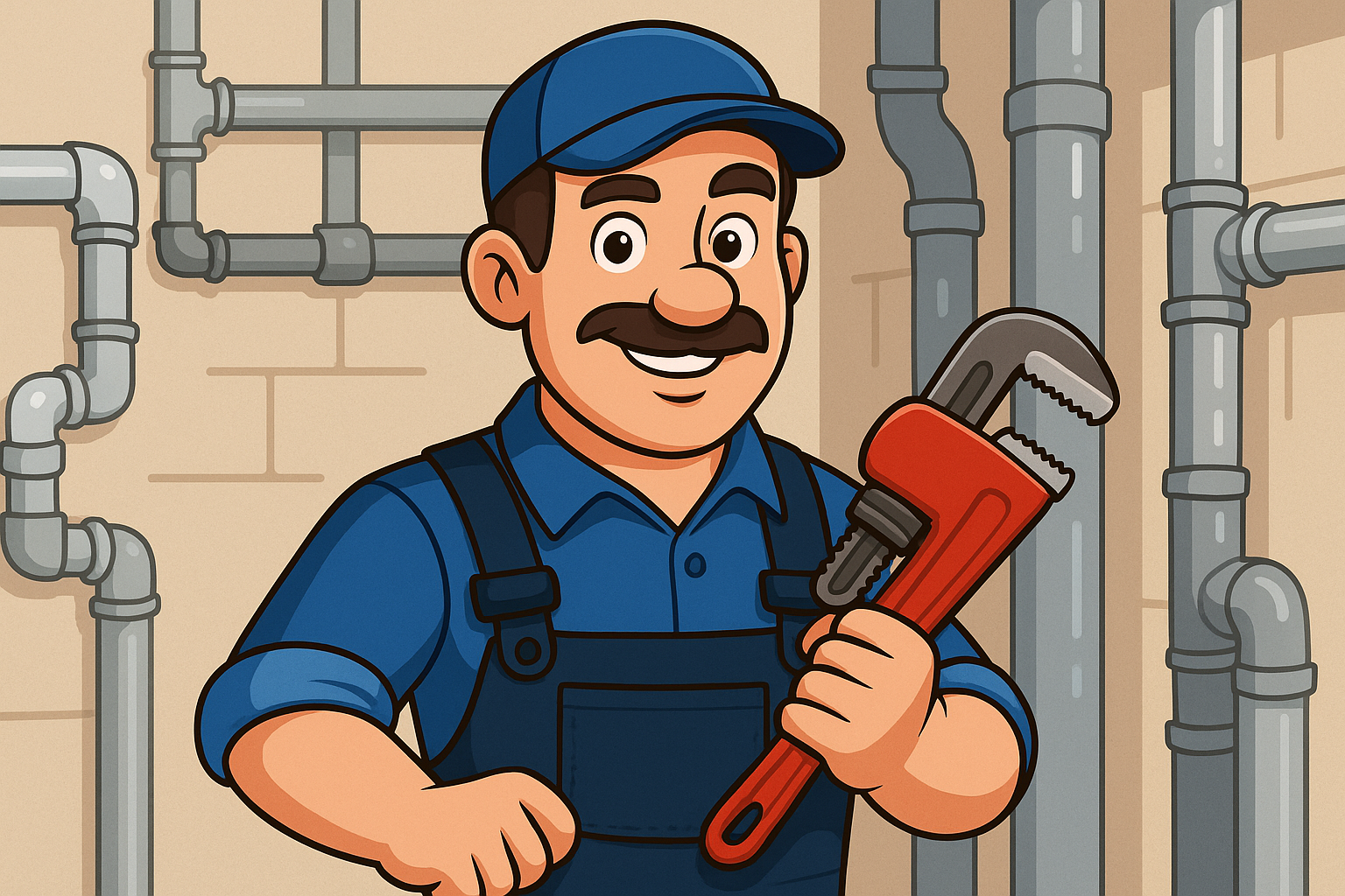 Plumber working on copper pipes